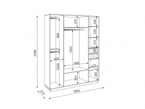 Шкаф четырехдверный М21 Тиффани в Аше - asha.mebel74.com | фото 2