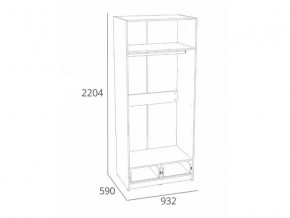 Шкаф для одежды Оттавия НМ 011.80 фасад с зеркалом Антрацит в Аше - asha.mebel74.com | фото 2