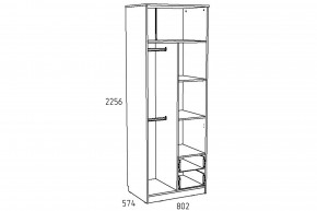 Шкаф для одежды с ящиками Акварель НМ 014.07 М Капучино в Аше - asha.mebel74.com | фото 2