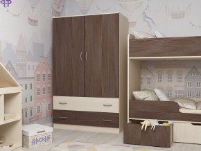 Шкаф двухстворчатый дуб молочный-бодега в Аше - asha.mebel74.com | фото 1