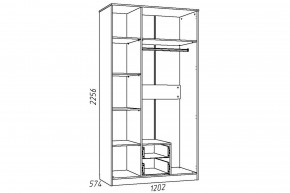 Шкаф комбинированный Акварель НМ 013.08-01 М1 Капучино в Аше - asha.mebel74.com | фото 2