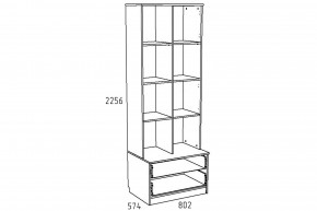 Шкаф комбинированный Акварель НМ 013.10 М Капучино в Аше - asha.mebel74.com | фото 2