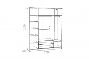 Шкаф комбинированный Оливия НМ 011.84 Х в Аше - asha.mebel74.com | фото 3