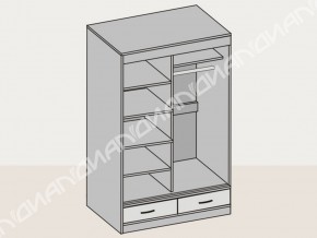 Шкаф-купе 2 двери, ящики 008 венге/дуб белфорт в Аше - asha.mebel74.com | фото 2