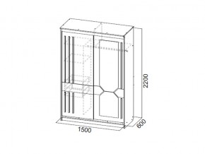 Шкаф-купе №25 1,5 м Блэк в Аше - asha.mebel74.com | фото 2