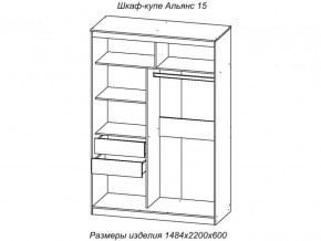 Шкаф-купе Альянс 15 комплект зеркал №2 в Аше - asha.mebel74.com | фото 2