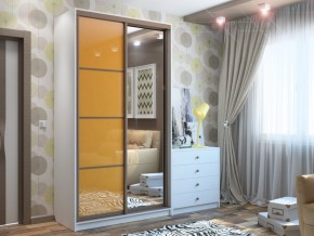 Шкаф-купе Ксения 1200 белый с фасадом МДФ в Аше - asha.mebel74.com | фото