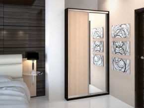 Шкаф-купе Ксения 1200 венге темный-дуб молочный в Аше - asha.mebel74.com | фото 1