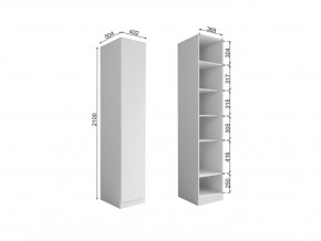 Шкаф-пенал Мори МШ 400.1 белый в Аше - asha.mebel74.com | фото 2