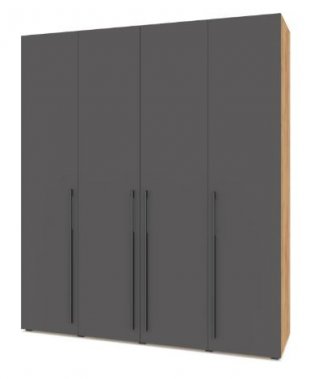 Стоун С41 Шкаф 4-х дв (Золотой дуб/Графит) в Аше - asha.mebel74.com | фото