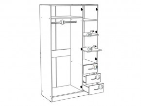 Шкаф трехстворчатый Лофт белый в Аше - asha.mebel74.com | фото 3