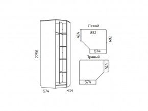 Шкаф угловой Фанк НМ 013.04-02 М левый в Аше - asha.mebel74.com | фото 3