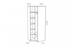 Шкаф угловой Оливия НМ 014.11 Х левый в Аше - asha.mebel74.com | фото 3