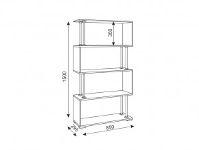 Стеллаж Зигзаг 2 Ясень шимо светлый в Аше - asha.mebel74.com | фото 2