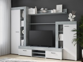 Стенка Дельта Белый-Бетон в Аше - asha.mebel74.com | фото 1