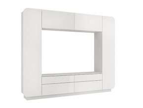 Стенка Лаванда 2 белый/белый глянец в Аше - asha.mebel74.com | фото 1