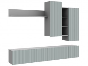 Стенка НМ-001 Сканди МДФ фасад грин грей софт в Аше - asha.mebel74.com | фото 2