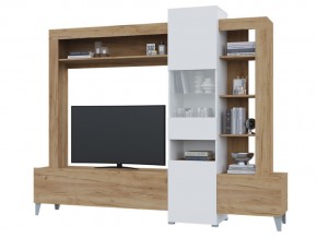 Стенка Сканди Крафт золотой-белый в Аше - asha.mebel74.com | фото 4