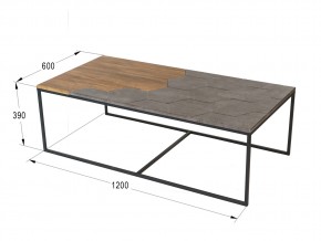 Стол журнальный Китч Дуб американский/серый бетон в Аше - asha.mebel74.com | фото 2