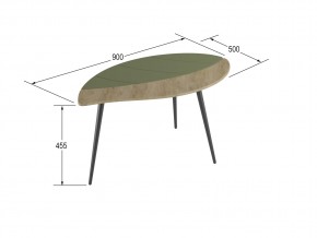 Стол журнальный Лайм дуб сонома/оливковый в Аше - asha.mebel74.com | фото 2