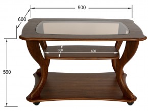 Стол журнальный Маэстро со стеклом СЖС-02 орех в Аше - asha.mebel74.com | фото 2