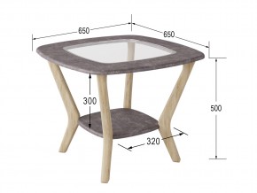 Стол журнальный Мельбурн серый бетон/дуб сонома в Аше - asha.mebel74.com | фото 2