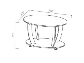 Стол журнальный овальный сонома в Аше - asha.mebel74.com | фото 2