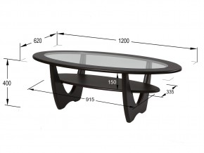 Стол журнальный Юпитер со стеклом СЖС-01 венге в Аше - asha.mebel74.com | фото 2