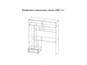 Стол компьютерный ПКС 1 дуб сонома/белый глянец в Аше - asha.mebel74.com | фото 2