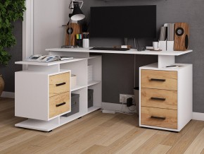 Стол компьютерный угловой СКМУ-3 фасад дуб крафт золотой в Аше - asha.mebel74.com | фото 1