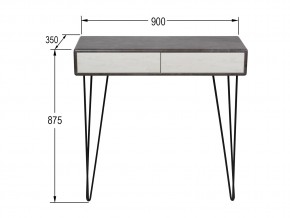 Стол-консоль Телфорд Серый бетон/белый бетон в Аше - asha.mebel74.com | фото 2