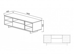 Тумба для ТВА Moderno-1400 Ф1 в Аше - asha.mebel74.com | фото 2