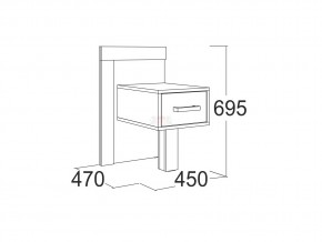 Тумба прикроватная Ольга 19 в Аше - asha.mebel74.com | фото 2