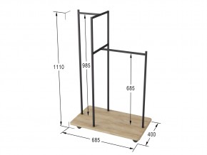 Вешалка гардеробная Стик дуб сонома в Аше - asha.mebel74.com | фото 2